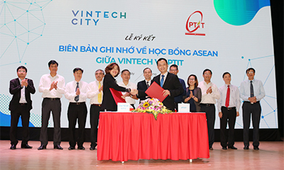 Công ty Cổ phần Phát triển Công nghệ VINTECH trao học bổng trị giá 240.000 USD cho sinh viên các nước ASEAN theo học ngành CNTT bằng Tiếng Anh của Học viện