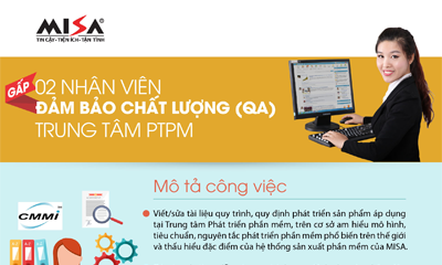 Tuyển dụng: Công ty cổ phần Misa tuyển 02 nhân viên đảm bảo chất lượng (QA)