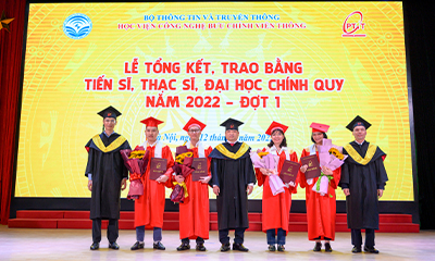 Học viện Công nghệ Bưu chính Viễn thông tổ chức Lễ tổng kết, trao bằng Tiến sĩ, Thạc sĩ, Đại học chính quy  năm 2022 – đợt 1