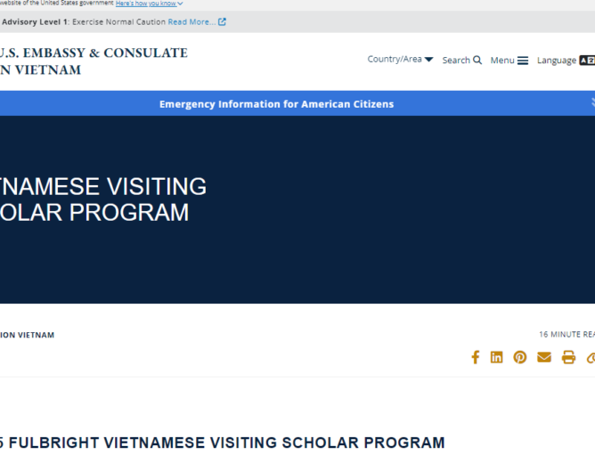 Chương trình Học bổng Học giả Fulbright Năm học 2025-2026