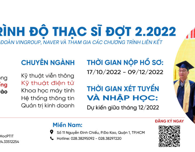 THÔNG BÁO TUYỂN SINH TRÌNH ĐỘ THẠC SĨ ĐỢT 2 NĂM 2022