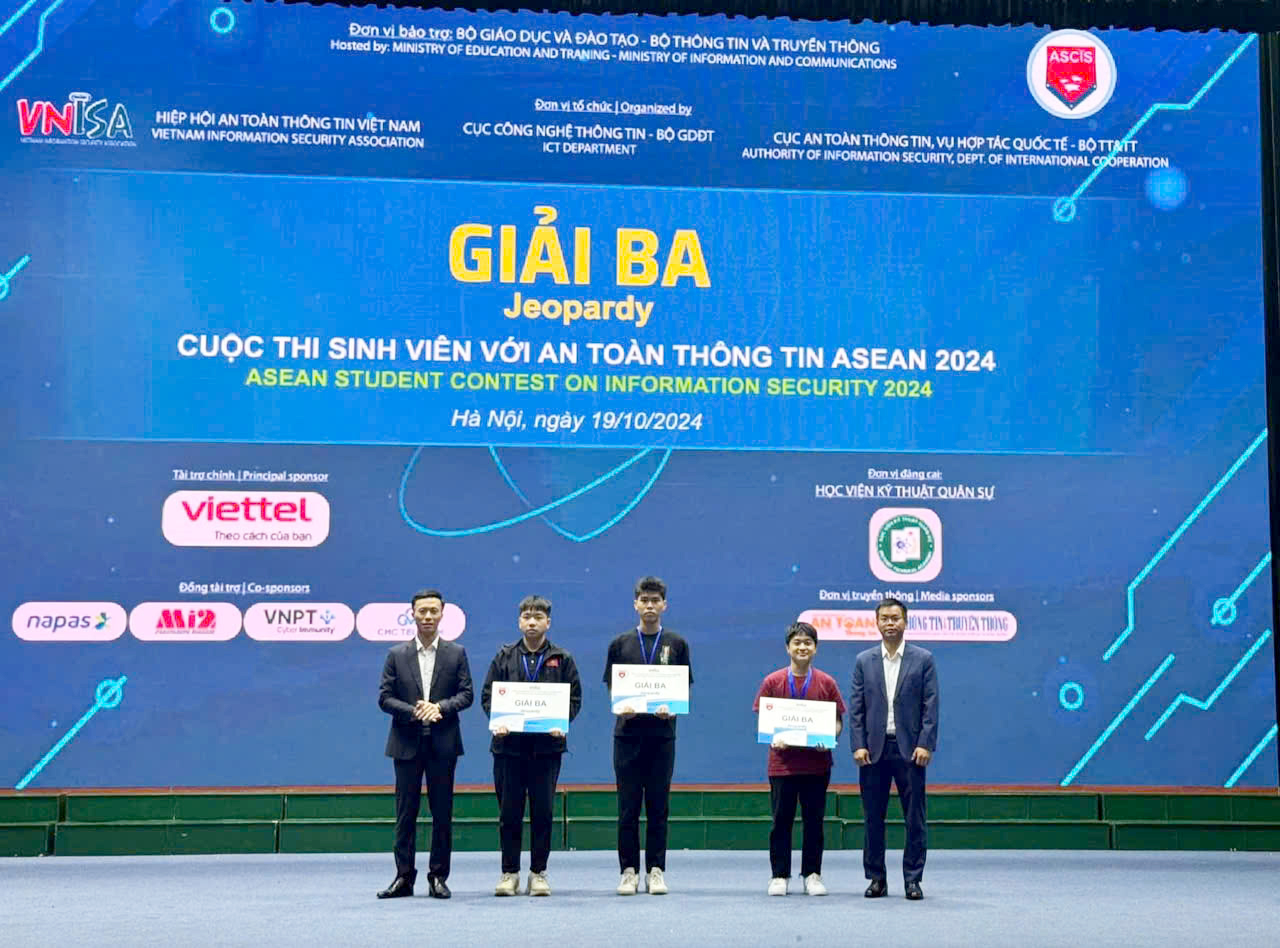 Sinh viên PTIT đạt thành tích cao tại cuộc thi ‘Sinh viên với An toàn thông tin ASEAN 2024’