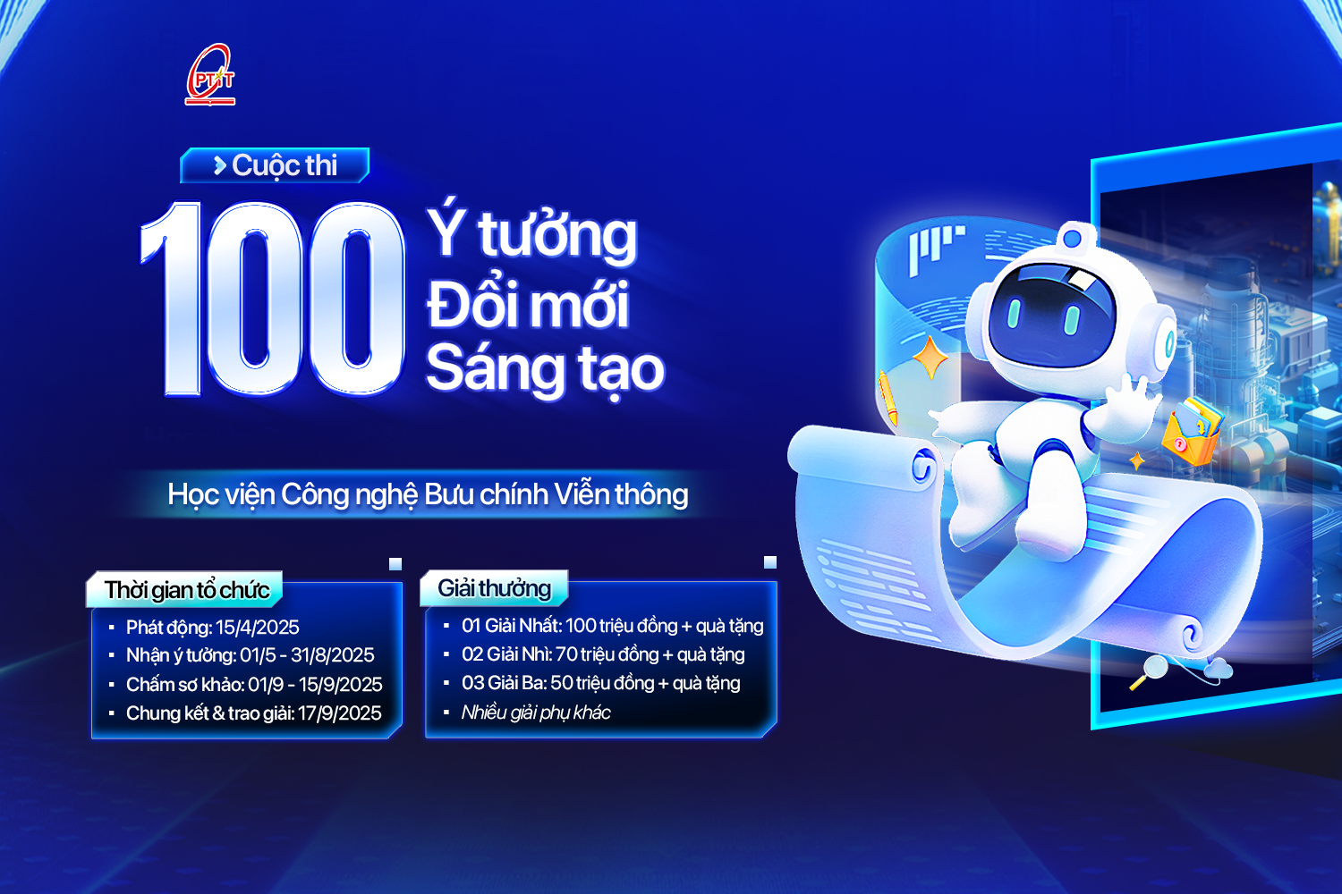 Học viện Công nghệ Bưu Chính Viễn Thông phát động cuộc thi “100 ý tưởng đổi mới sáng tạo”
