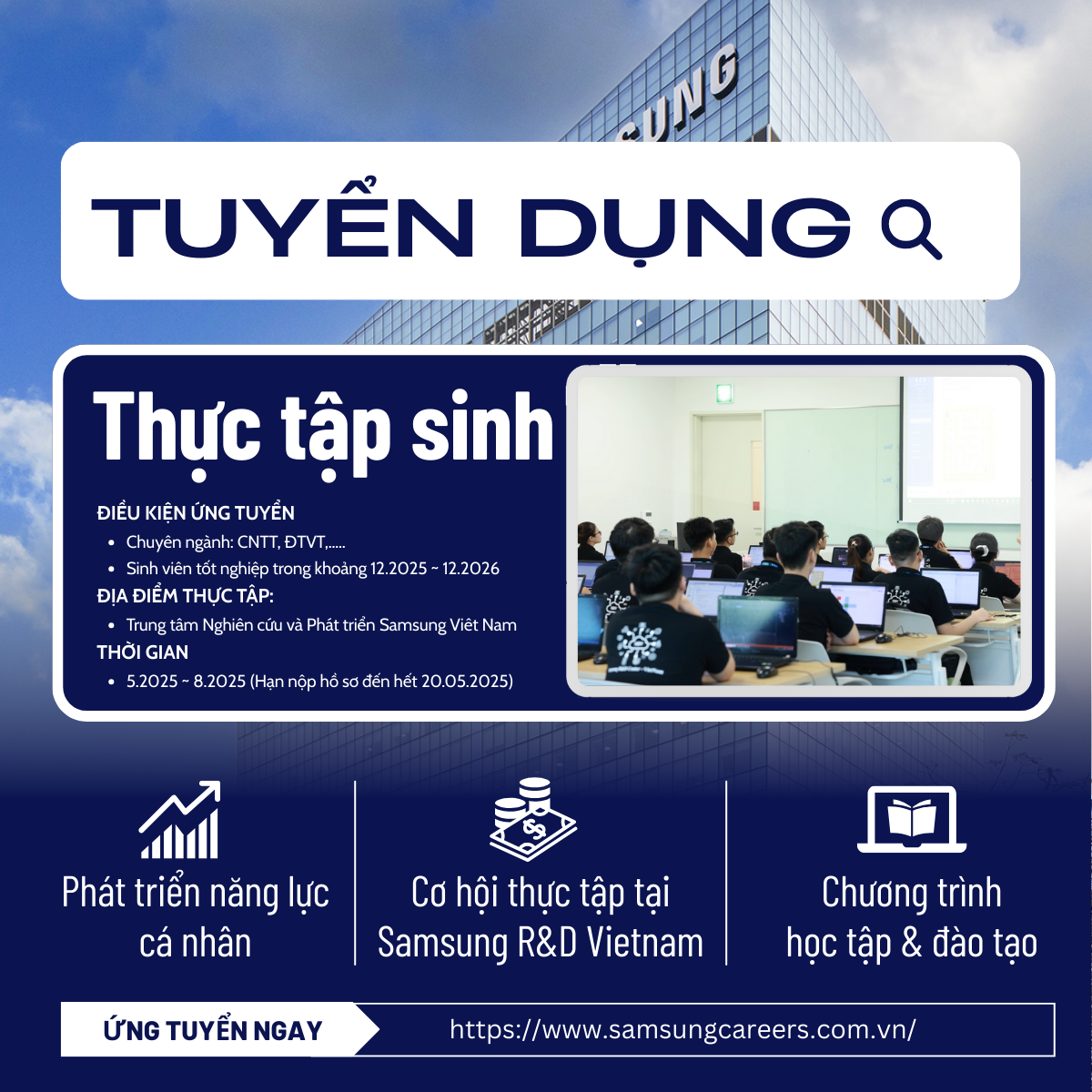 SAMSUNG R&D tuyển dụng thực tập sinh 2025