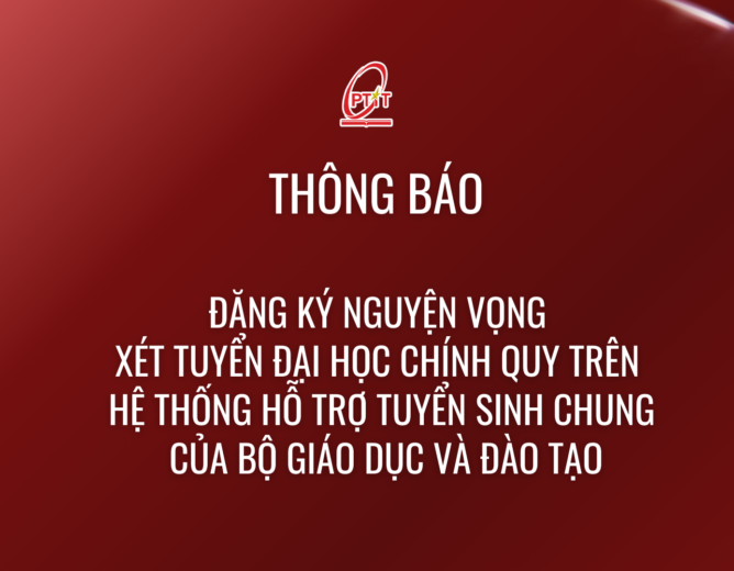Thông báo về việc đăng ký nguyện vọng xét tuyển đại học chính quy trên hệ thống hỗ trợ tuyển sinh chung của Bộ Giáo dục và Đào tạo
