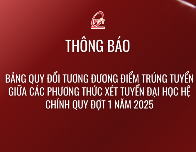 Thông báo bảng quy đổi tương đương điểm trúng tuyển giữa các phương thức xét tuyển đại học hệ chính quy đợt 1 năm 2025