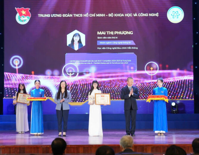 Sinh viên Học viện Công nghệ Bưu chính Viễn thông được vinh danh tại Giải thưởng Nữ sinh Khoa học Công nghệ Việt Nam 2025