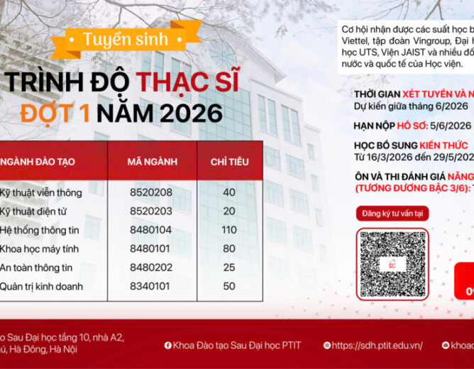 THÔNG BÁO TUYỂN SINH TRÌNH ĐỘ THẠC SĨ ĐỢT 1 NĂM 2026