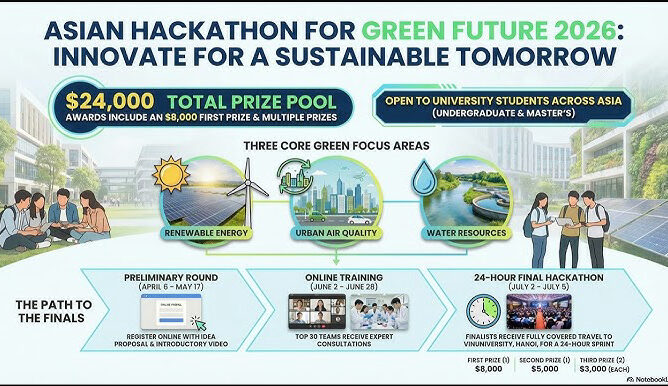 Phát động cuộc thi Asian Hackathon for Green Future 2026 với tổng giải thưởng 24.000 USD