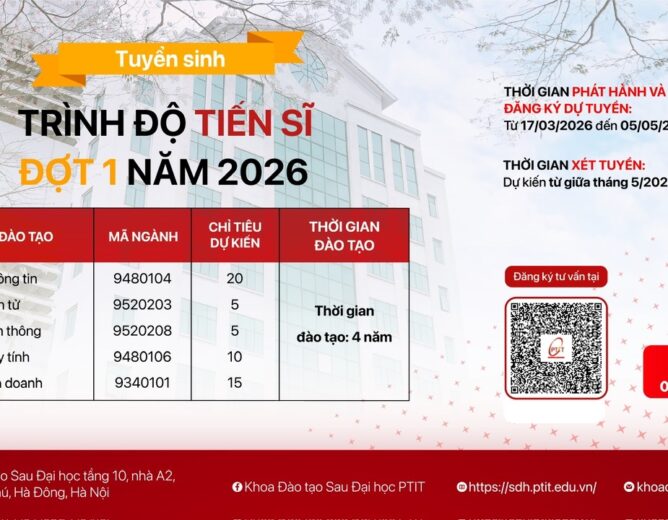 THÔNG BÁO TUYỂN SINH TRÌNH ĐỘ TIẾN SĨ ĐỢT 1 NĂM 2026