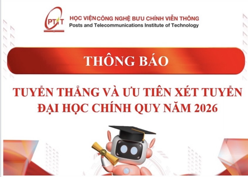 Thông báo xét tuyển thẳng và ưu tiên xét tuyển vào Đại học hệ Chính quy năm 2026