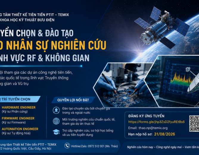 PTIT – TEMIX tuyển chọn 20 nhân sự nghiên cứu lĩnh vực RF và Công nghệ Không gian