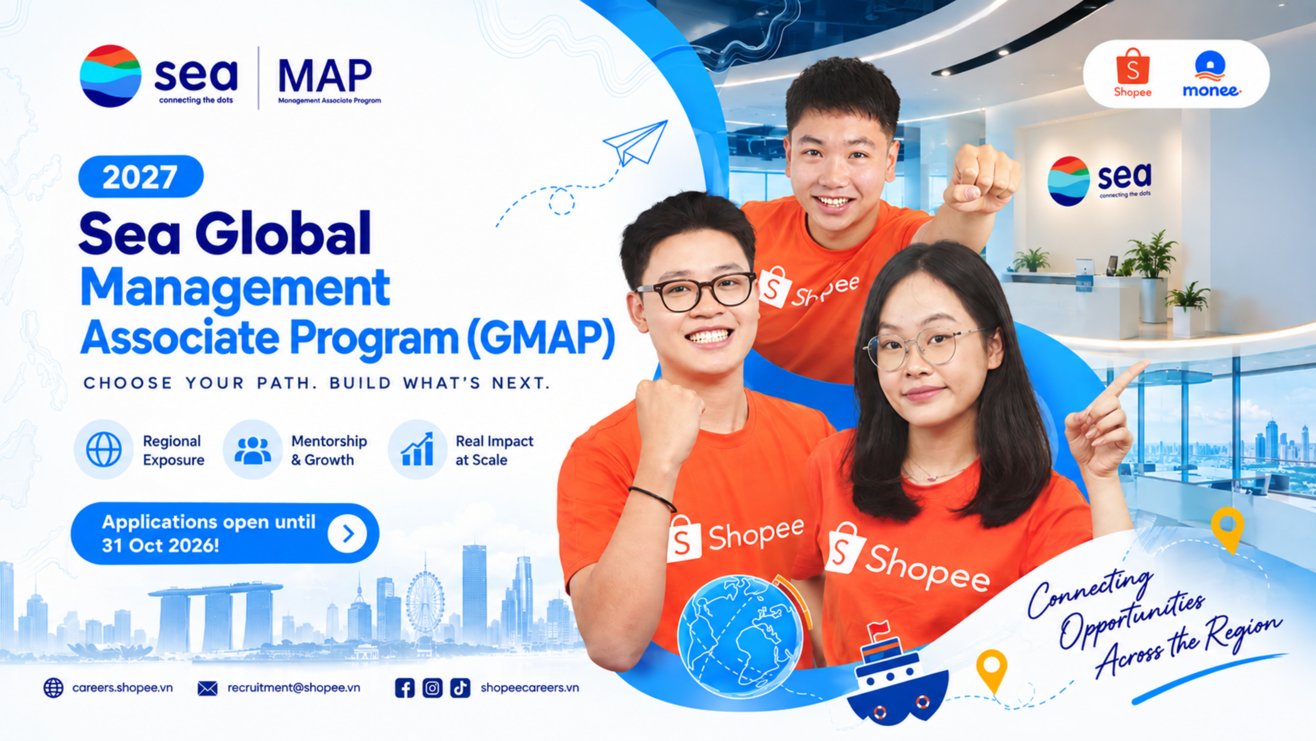 Cơ hội gia nhập Shopee, Garena, Monee dành cho Tài năng trẻ với chương trình tuyển dụng SEA – GMAP 2027