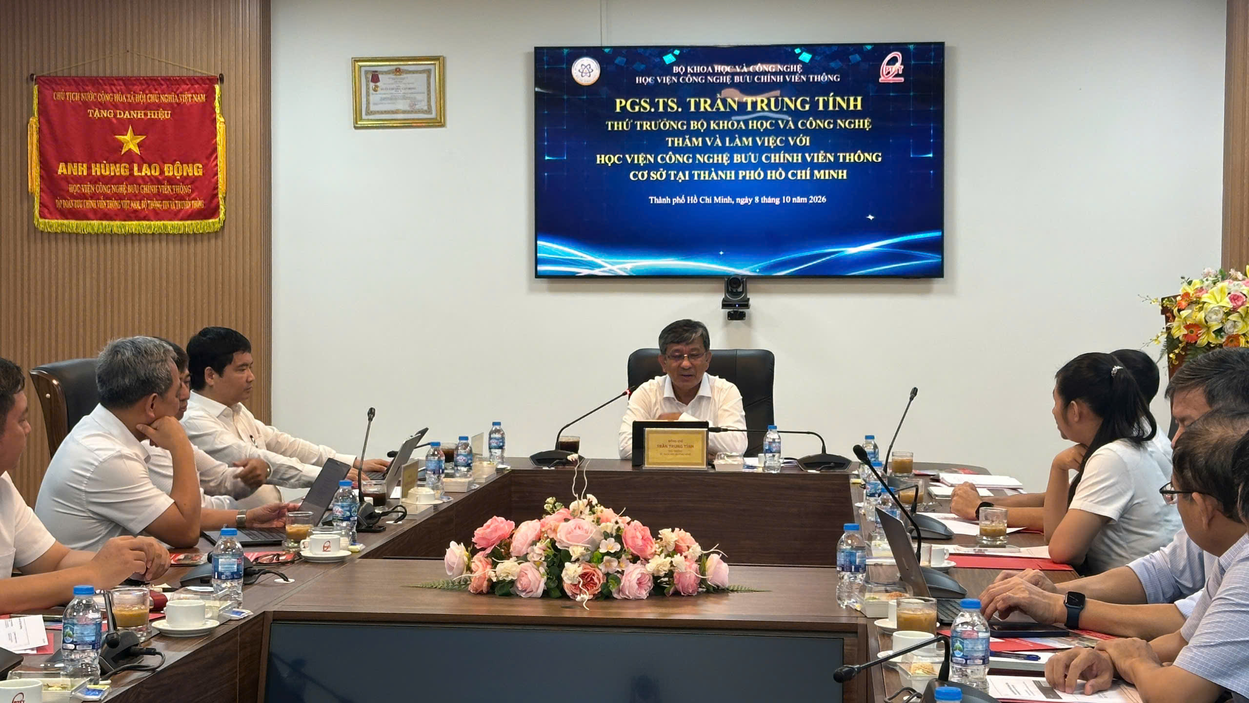 Thứ trưởng Bộ Khoa học và Công nghệ PGS.TS. Trần Trung Tính thăm và làm việc với Học viện tại cơ sở Thành phố Hồ Chí Minh