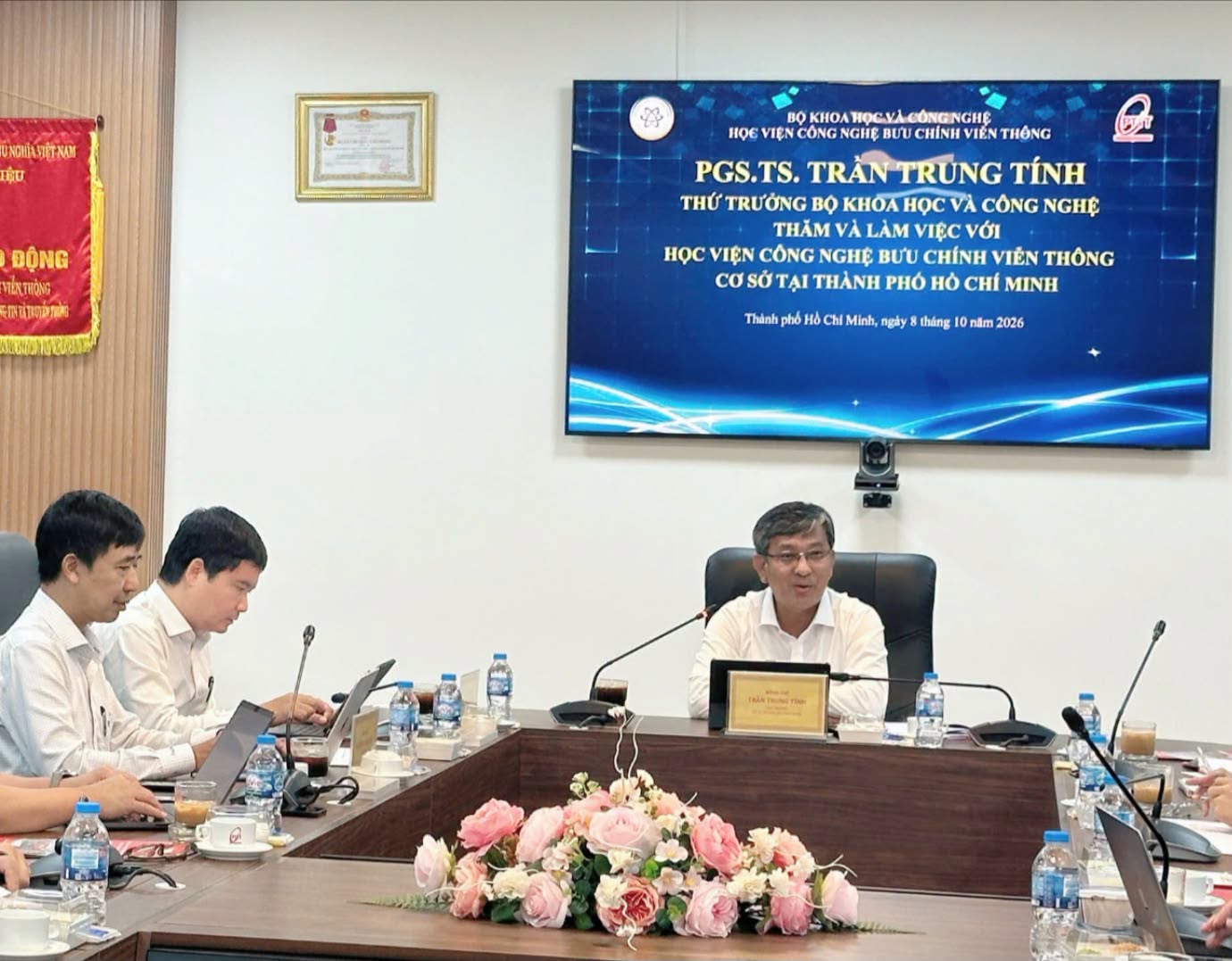 Thứ trưởng Bộ Khoa học và Công nghệ PGS.TS. Trần Trung Tính thăm và làm việc với Học viện tại cơ sở Thành phố Hồ Chí Minh